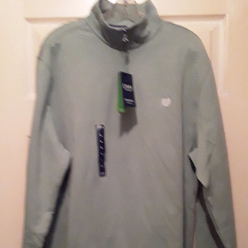 Chaps Mens Green long sleeve pullover top size Large NWT cotton blend